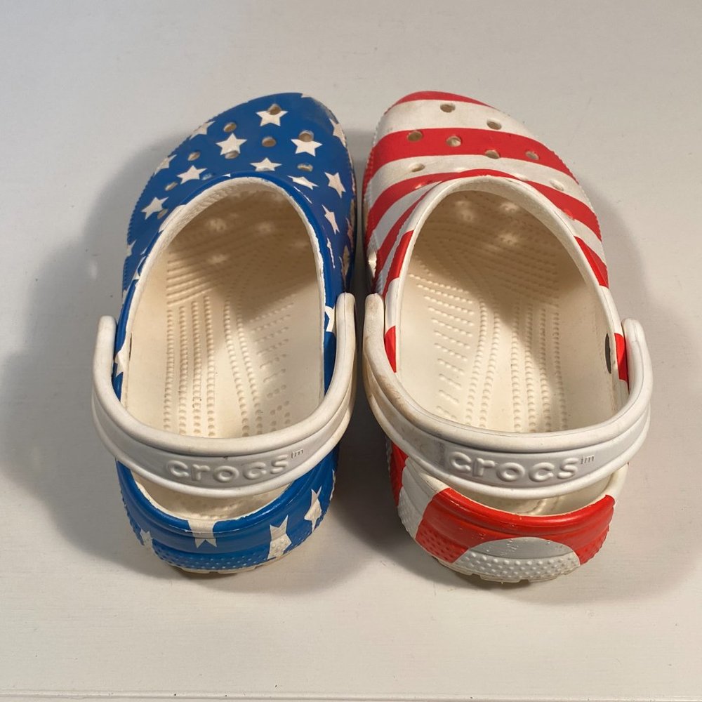 Crocs Stars and Stripes US Flag Print Clogs Women Size 8 - Picture 2 of 8